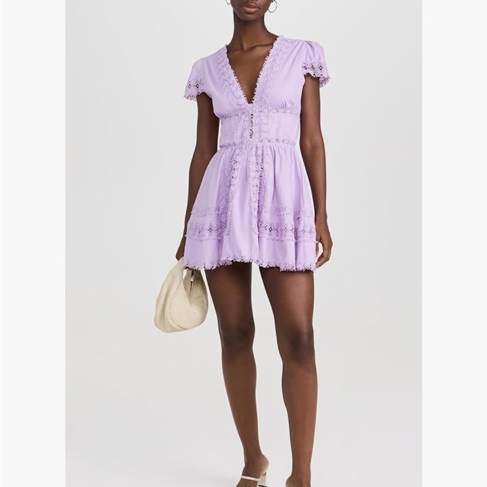 Peixoto Purple Ruffled Tiered Mini Dress - Picture 2 of 4